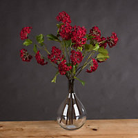 Autumnal Viburnum Artificial Flower - Plastic - L18 x W27 x H63 cm - Red
