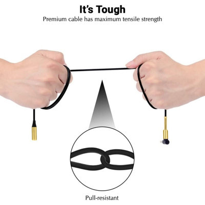 AUX Extension Cable 2M, 3.5mm Right Angle Gold Plated Jack Auxiliary ...