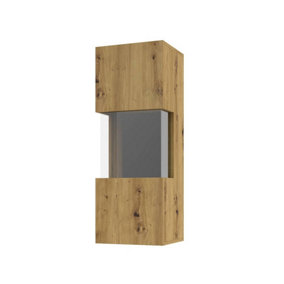 Ava 07 Oak Artisan Wall Hung Cabinet - W360mm x H950mm x D300mm - Sleek and Space-Efficient Storage