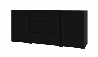 Ava 26 Elegant Black Sideboard Cabinet - W1400mm x H630mm x D350mm - Sleek Modern Design