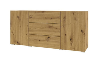 Ava 26 Oak Artisan Sideboard Cabinet - W1400mm x H630mm x D350mm - Elegant Storage for Contemporary Spaces