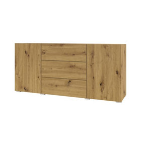 Ava 26 Oak Artisan Sideboard Cabinet - W1400mm x H630mm x D350mm - Elegant Storage for Contemporary Spaces
