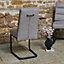 Ava Dining Chair - Grey (Set of 2) with Cantilever Base and Handle on the Back