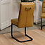 Ava Dining Chair - Mustard Faux Leather (Set of 2) Cantilever Base with Back Handle and Pocket Sprung Seat