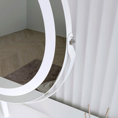 Ava White Marble Touch Sensor LED Light Mirror