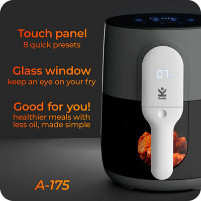 Avalla A-175 Digital 8-in-1 Airfryer: 4L Non-Stick Air Fryer Oven, Cooks 4-6, Energy Saving, Crisping Tray + Overheat Protection
