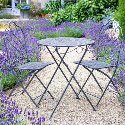 Avalon Bistro Set 3pc L60 x W60 x H74 cm Grey DIY at B Q