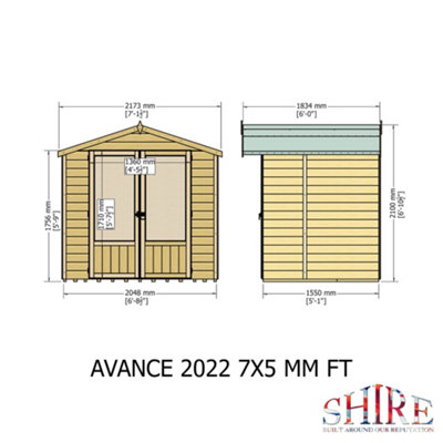 Avance Shiplap Summerhouse Garden Sun Room Approx 7 x 5 Feet - 5