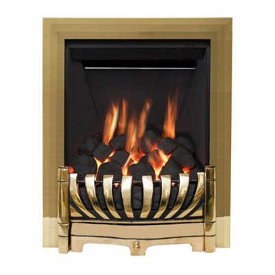 Avantgarde De Luxe Inset Gas Fire in Brass