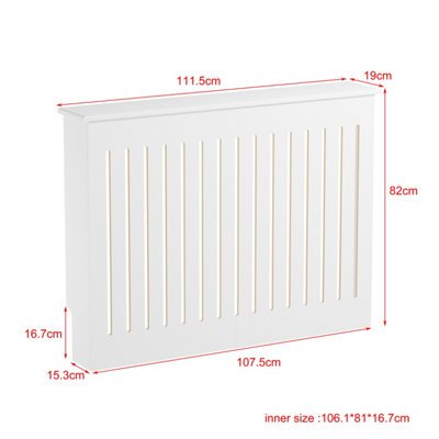 AVC Designs Radiator Cover Modern Stylish MDF Wood White Vertical Slat ...