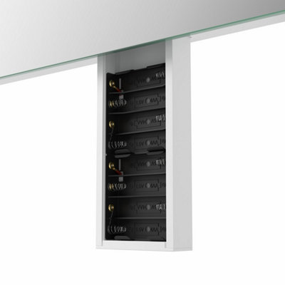 Aveli 500 x 700mm Bathroom Mirror LED Lights Wall Mounted Battery ...