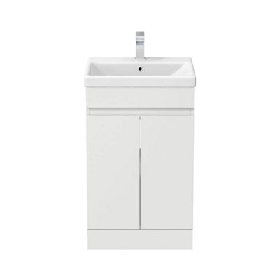 Aveli Bathroom Basin Sink 510mm Ceramic 1 Tap Hole White Gloss Recessed BASIN ONLY