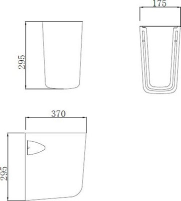 Aveli Bathroom Basin Sink Single Tap Hole Semi Pedestal Wall Hung Modern White Curved