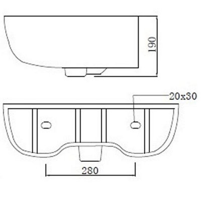 Aveli Bathroom Basin Sink Single Tap Hole Semi Pedestal Wall Hung Modern White Curved