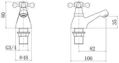 Aveli Bathroom Traditional Matching Taps for Bath & Basin Sink Cross ...