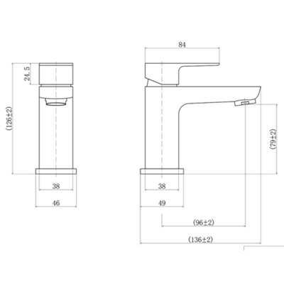 Aveli Cloakroom Basin Mixer Tap & Waste Set Square Mini Single Lever Brushed Brass