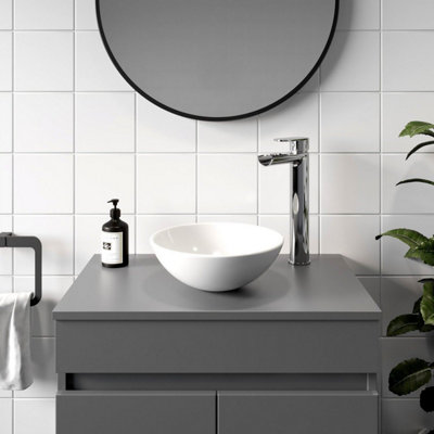 Aveli Countertop Basin Sink Ceramic Bathroom Vanity Wash Round Modern 280 x 280mm