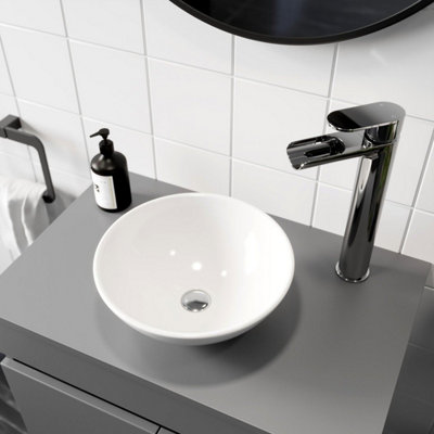 Aveli Countertop Basin Sink Ceramic Bathroom Vanity Wash Round Modern 280 x 280mm