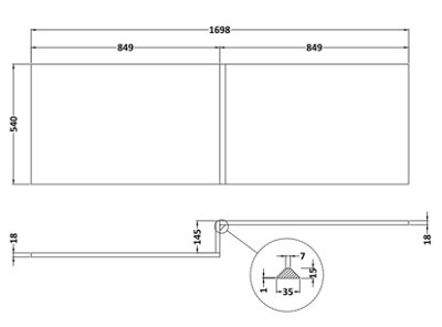 Aveli L Shaped Shower Bath Front Side Panel Modern Bathroom White Gloss ...