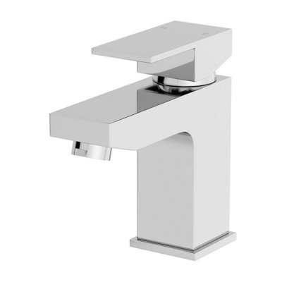 Aveli Modern Bathroom Square Mono Basin Sink Mixer Tap Waste Lever Handle Chrome