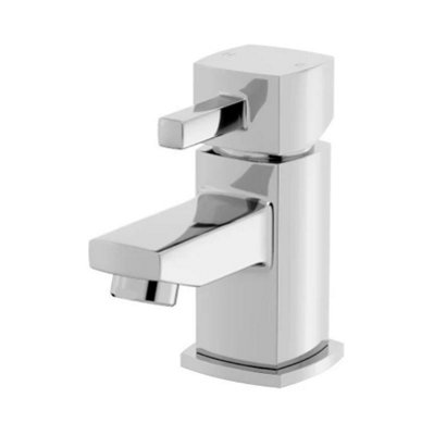 Aveli Modern Mini Mono Basin Sink Mixer Tap Small Lever Handle Square Chrome Cloakroom