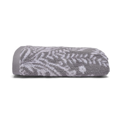 Aveline 100% Cotton Grey Jacquard Towel Price Comparisons | Compare The Build