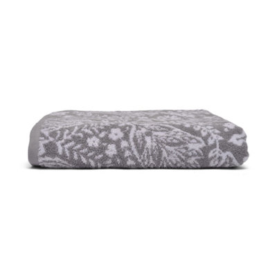 Aveline 100% Cotton Grey Jacquard Towel Price Comparisons | Compare The Build