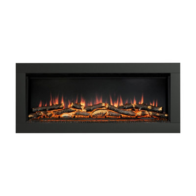 Avella Grande Matt Black Inset Wall Mounted Electric Fire