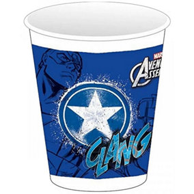 Avengers emble Plastic Captain America 200ml Party Cup (Pack of 8) Blue/White (One Size)
