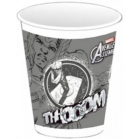 Avengers emble Plastic Thor 200ml Party Cup (Pack of 8) Grey/White (One Size)