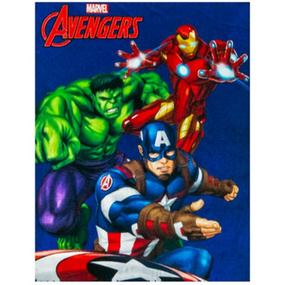 Avengers Fleece Logo Blanket Multicoloured One Size DIY at B Q