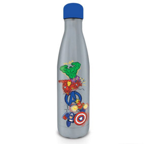 Avengers Hero Club Metal Water Bottle Silver/Blue/Red (One Size)