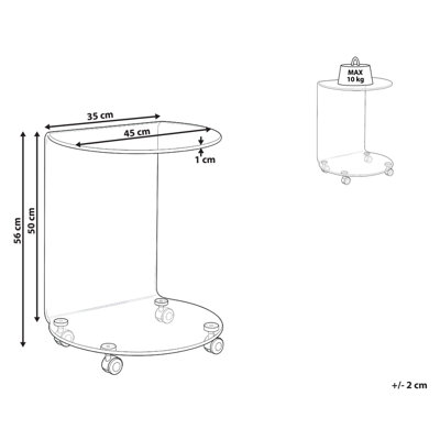 Avenue Brown Glass Side Table 57 x 45 cm on Wheels - Minimalist Half ...