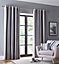 Avenue Charcoal Eyelet Curtains 90 x 90