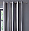 Avenue Charcoal Eyelet Curtains 90 x 90