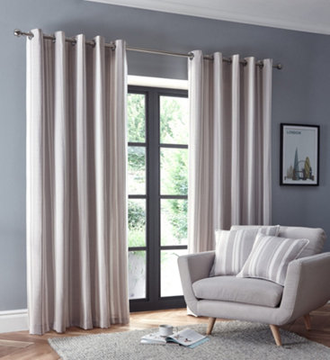 Avenue Natural Eyelet Curtains 66 x 72 DIY at B&Q
