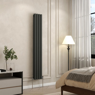 AVER-GROWTH Radiator Vertical Oval Column Double Panel Rad 1600x236mm ...