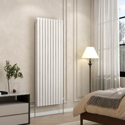 AVER-GROWTH Radiator Vertical Oval Column Double Panel Rad 1600x590mm White