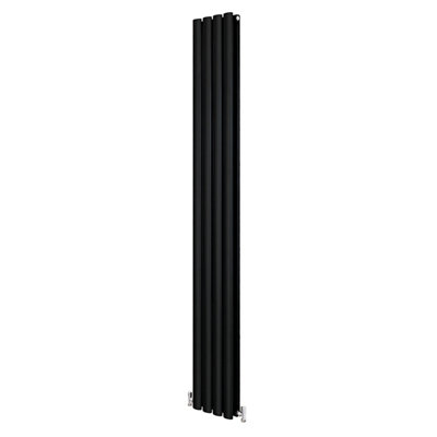 AVER-GROWTH Radiator Vertical Oval Column Double Panel Rad 1800x236mm Black