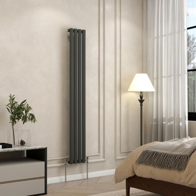 AVER-GROWTH Radiator Vertical Oval Column Single Panel Rad 1600x236mm ...