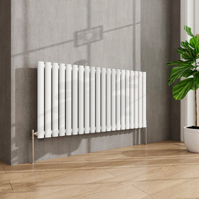 AVER-GROWTH White Radiator Horizontal Oval Column Single Panel Rad ...