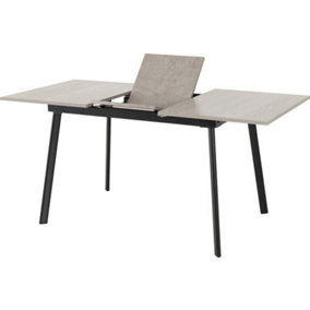 Avery Extending Dining Table - L80 x W160 x H76 cm - Concrete/Grey Oak Effect/Black
