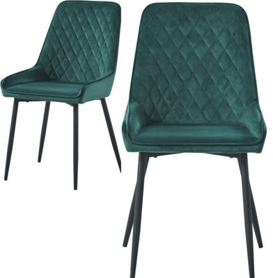 Avery LUXE Green Velvet Dining Chair x2 Velvet Fabric Priced per Pair