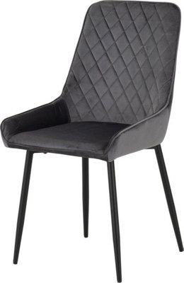 Avery LUXE Grey Velvet Dining Chair x2 Velvet Fabric Priced per Pair