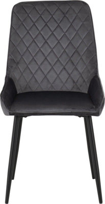 Avery LUXE Grey Velvet Dining Chair x2 Velvet Fabric Priced per Pair