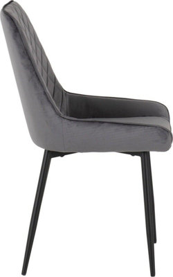 Avery LUXE Grey Velvet Dining Chair x2 Velvet Fabric Priced per Pair