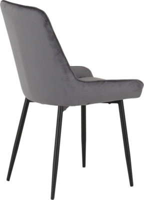 Avery LUXE Grey Velvet Dining Chair x2 Velvet Fabric Priced per Pair