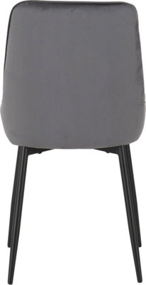 Avery LUXE Grey Velvet Dining Chair x2 Velvet Fabric Priced per Pair