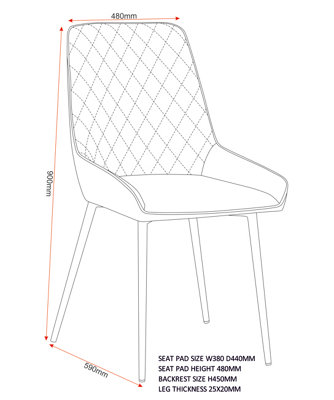 Avery LUXE Grey Velvet Dining Chair x2 Velvet Fabric Priced per Pair