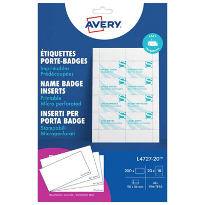 Avery Micro perforated Printable Inserts54x90mm, 10 inserts per sheet ...